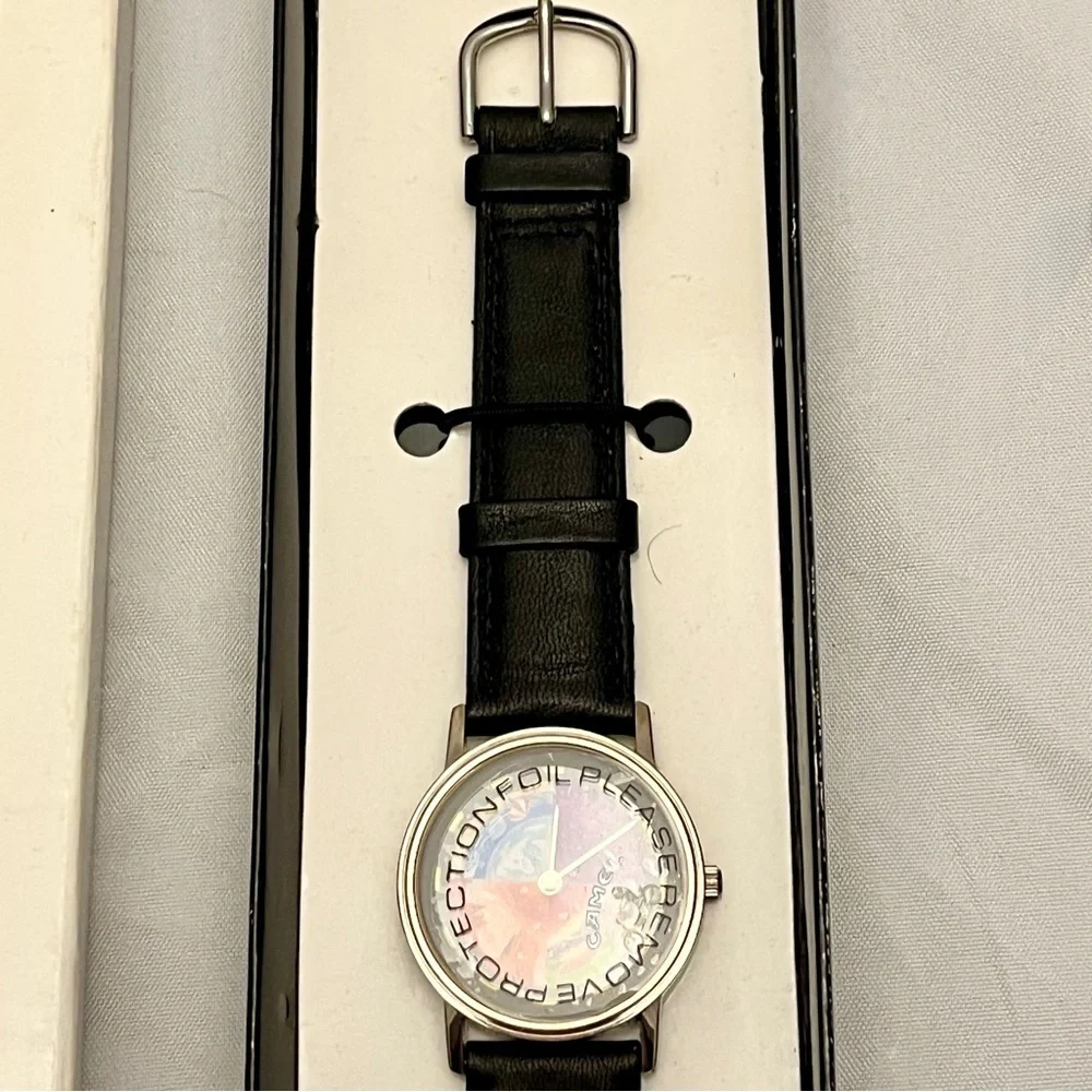 Sweda Camel Advertisement Promo Wristwatch Rainbow Face Black Band Vintage EUC